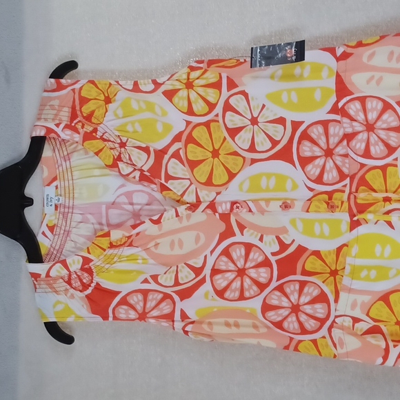 CROWN & IVY SOUTH OF THE BORDER YEL/OG/COR Sleeveless Dress NWT Size 8. - Picture 2 of 13